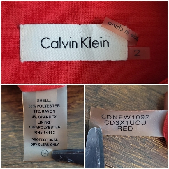 Calvin Klein Women's Red Sleeveless Fit & Flare Knee-Length Modest Dress Size 2 - Picture 6 of 10